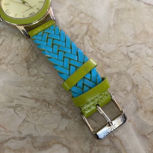 Vintage Isaac Mizrahi Live Wristwatch Braided Leather Strap - Picture 9 of 11